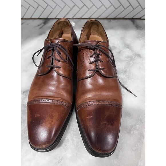 Magnanni 12339 Men’s Brown Leather Cap Toe Oxford Dress Shoes 11.5 D main image 6